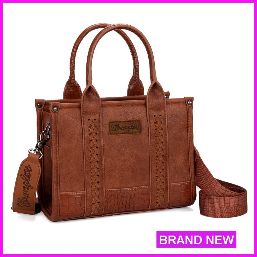 Western Tote Bag with Adjustable Strap, Faux Leather, 5 Pockets